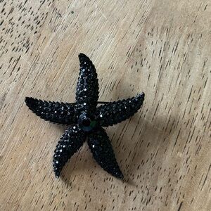 Sparkling Florenza Black Starfish Brooch